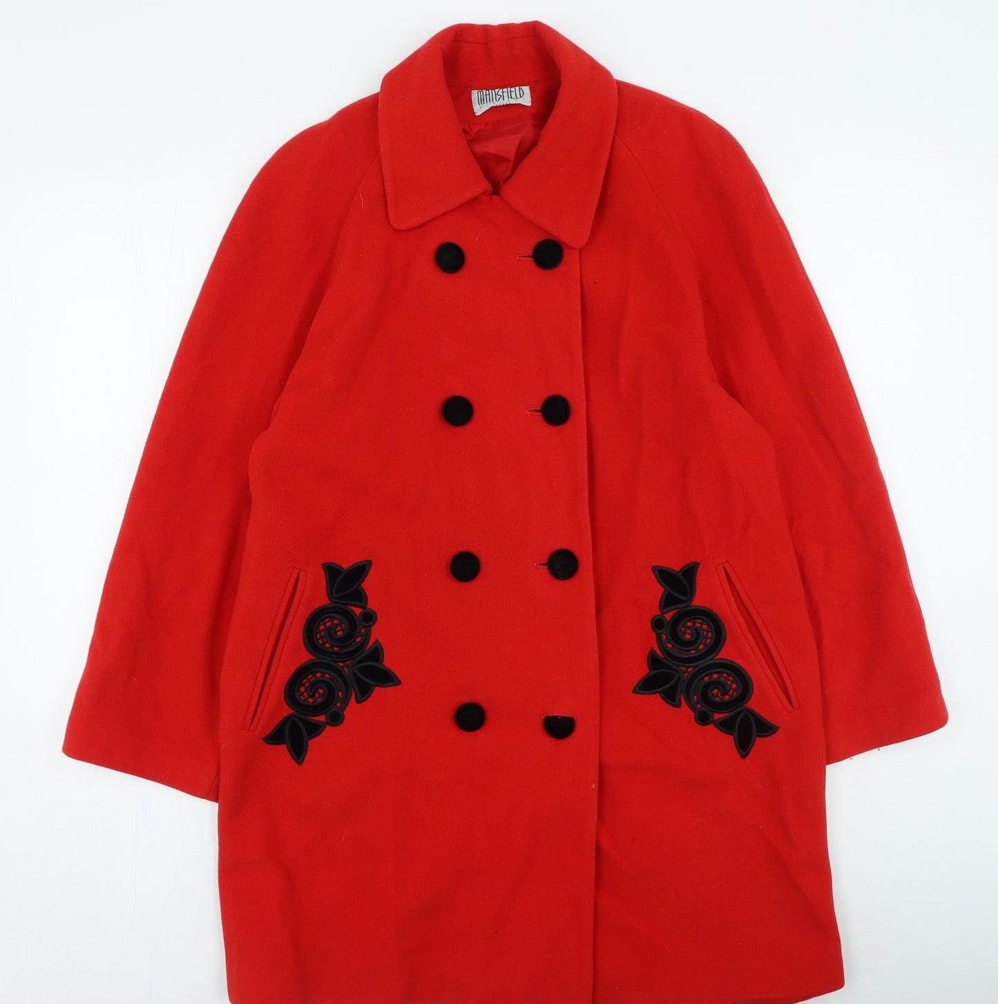 Mansfield Womens Red Trench Coat Coat Size 12