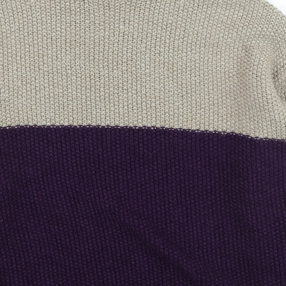 Pep & Co Womens Purple High Neck Acrylic Pullover Jumper Size L
