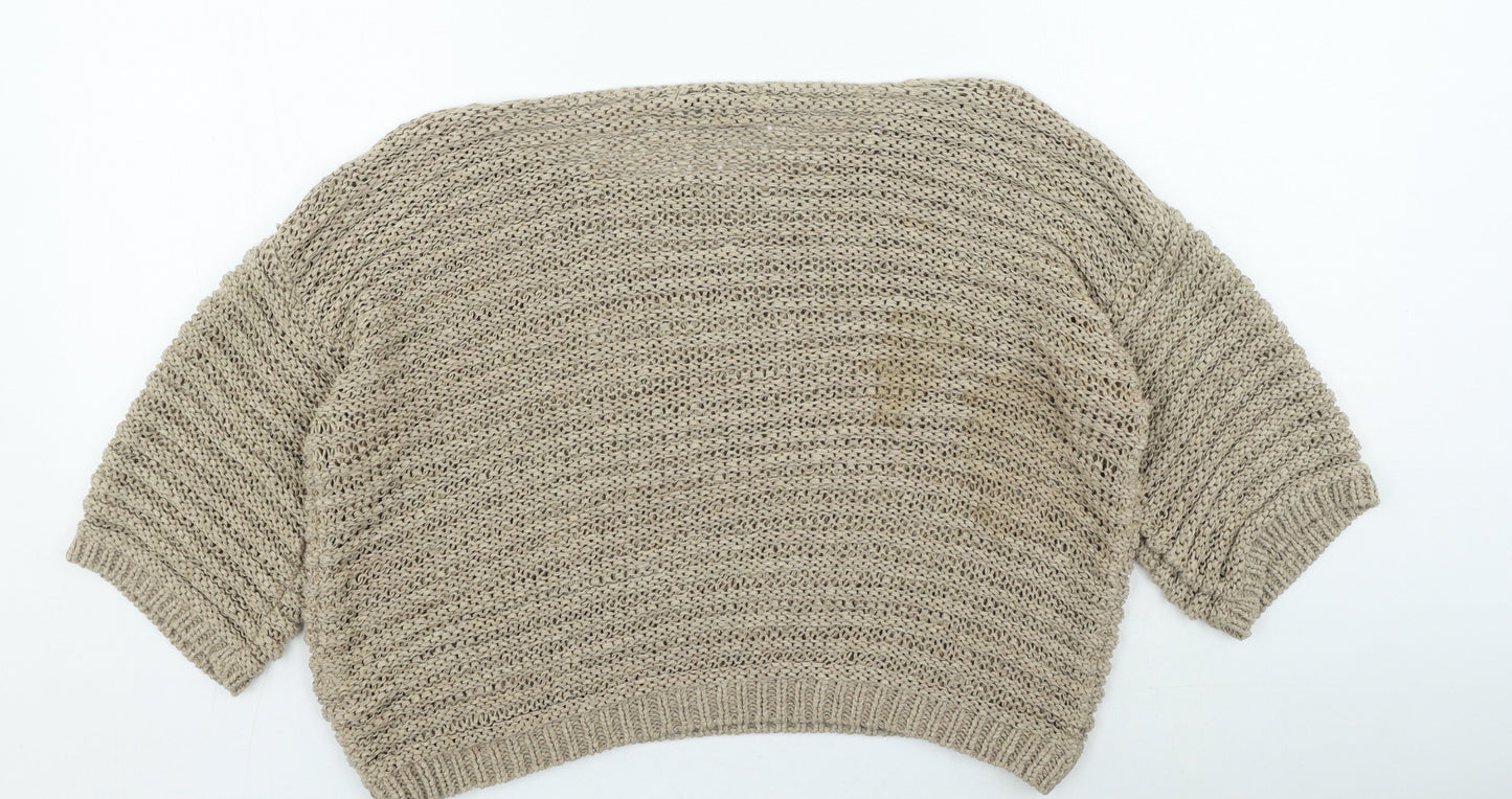 George Womens Brown Round Neck Acrylic Pullover Jumper Size 16