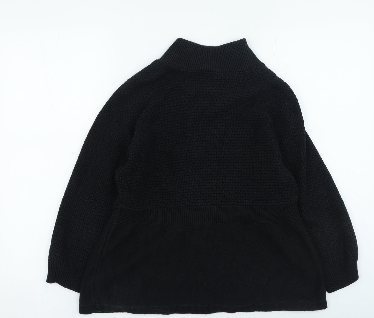 George Womens Black High Neck Cotton Cardigan Jumper Size 14