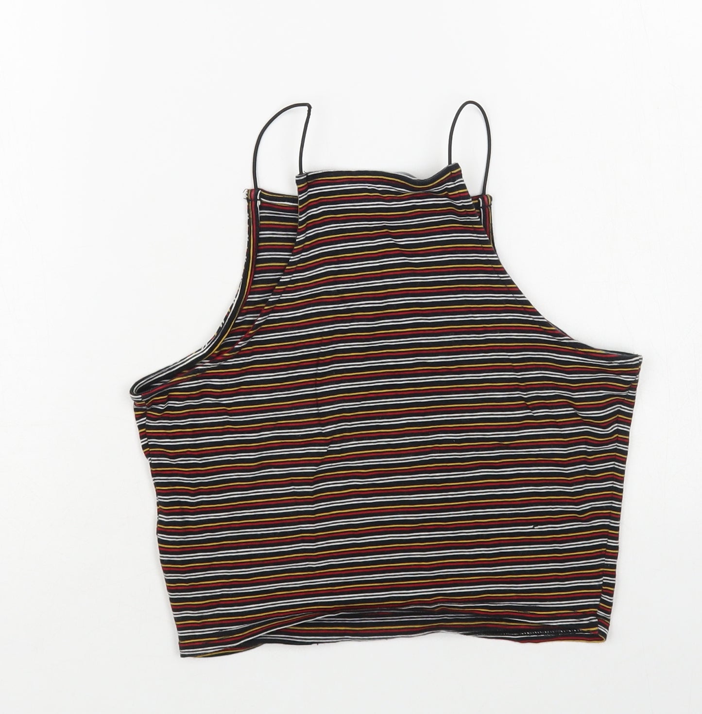 New Look Girls Black Striped Cotton Pullover Tank Size 12-13 Years Square Neck Pullover