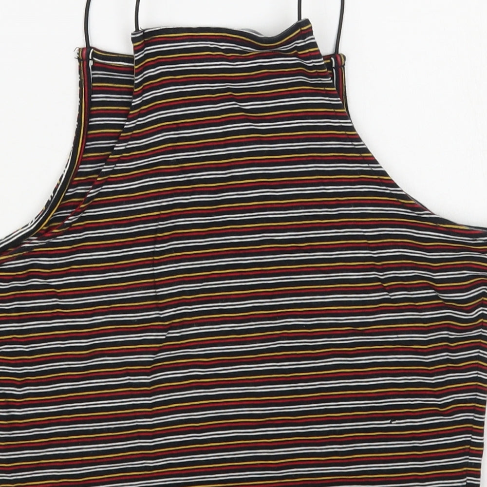 New Look Girls Black Striped Cotton Pullover Tank Size 12-13 Years Square Neck Pullover