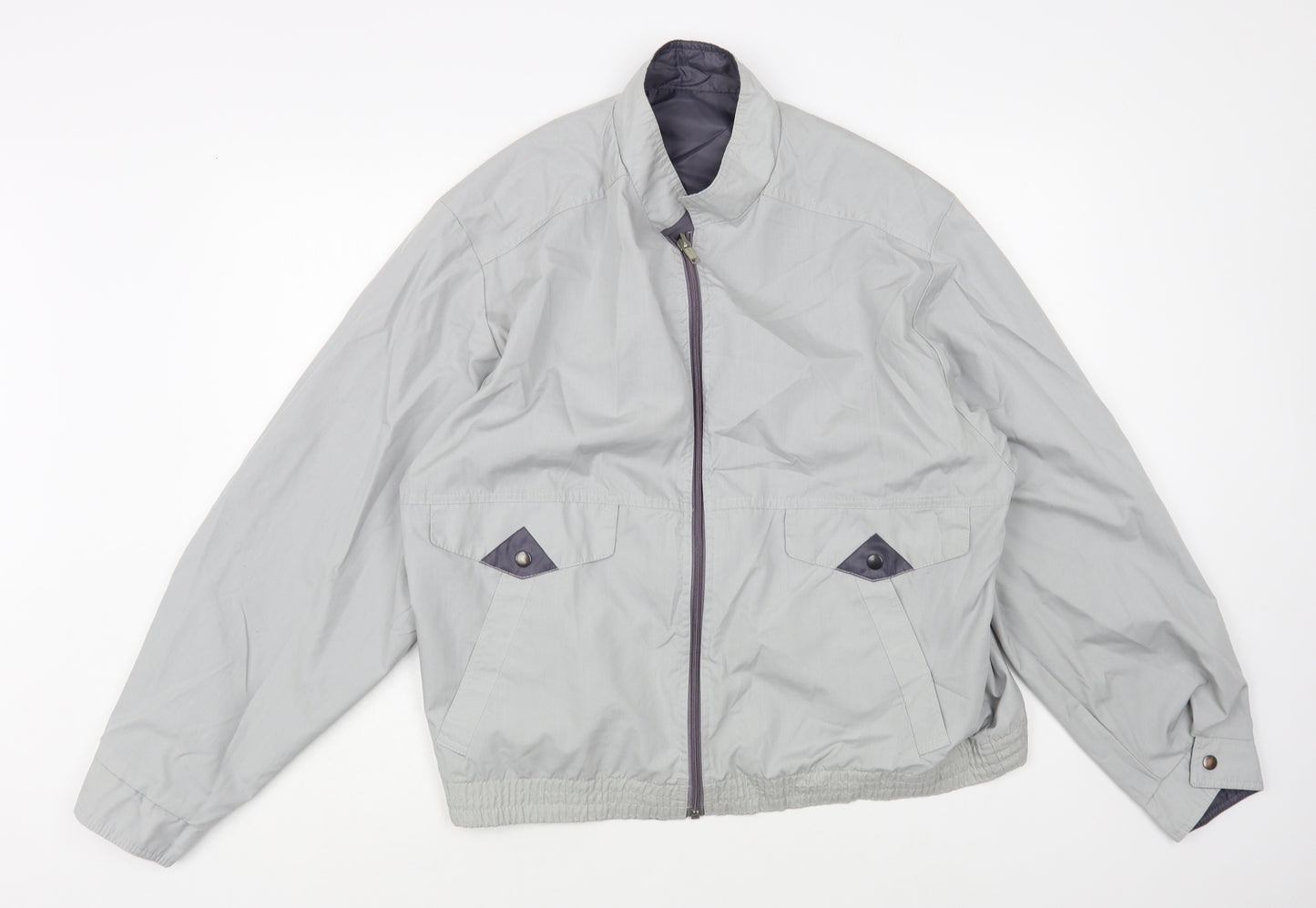 St Michael Mens Grey Bomber Jacket Jacket Size L Zip