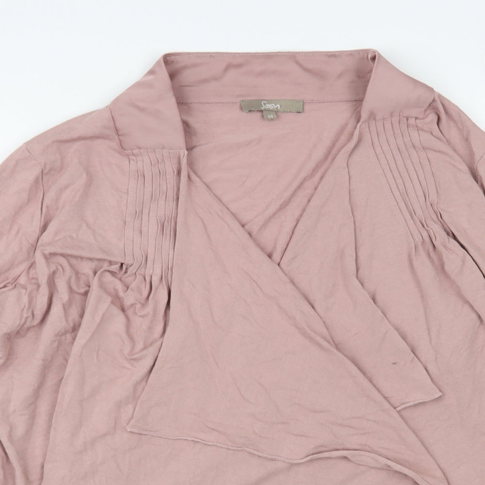 Soon Womens Pink Viscose Kimono Blouse Size 14 V-Neck
