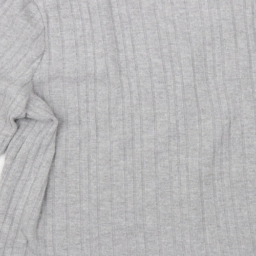 Primark Womens Grey V-Neck Polyester Pullover Jumper Size L