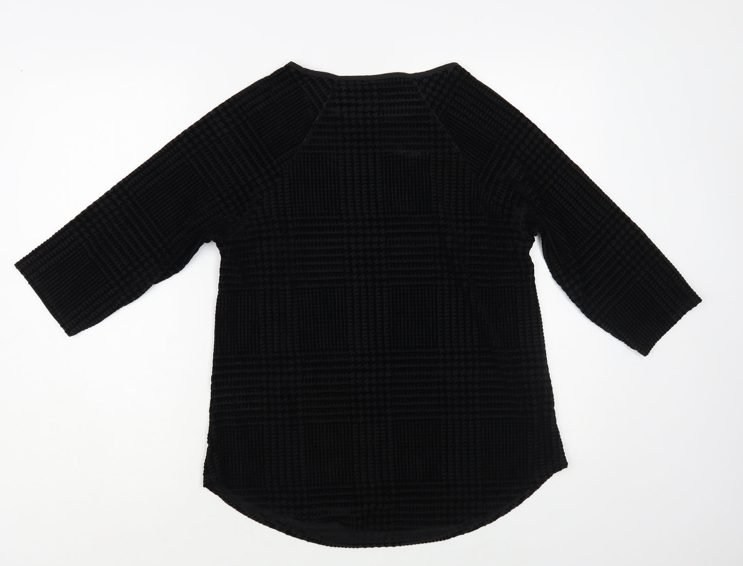 Marks and Spencer Womens Black Polyamide Basic Blouse Size 12 Boat Neck