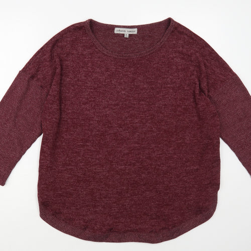 Absolutely Famous Womens Purple Boat Neck Polyester Pullover Jumper Size XL
