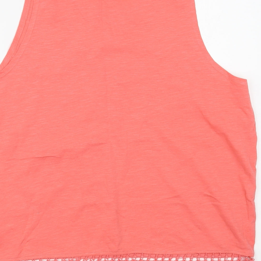 Atmosphere Womens Pink Cotton Basic Tank Size 18 Boat Neck