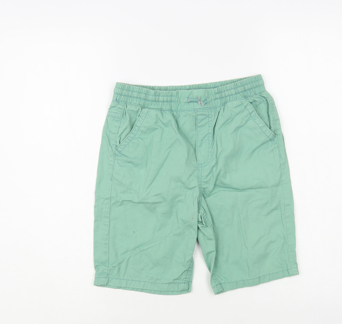 Dunnes Stores Boys Green Cotton Chino Shorts Size 10 Years Regular Drawstring