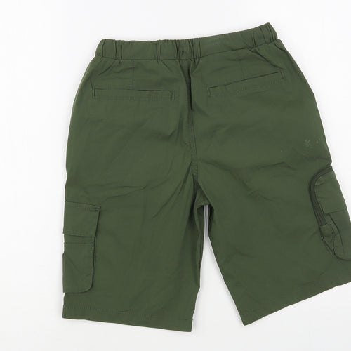 George Boys Green Cotton Cargo Shorts Size 10-11 Years Regular Drawstring