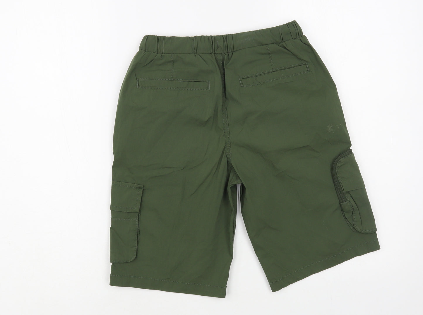 George Boys Green Cotton Cargo Shorts Size 10-11 Years Regular Drawstring