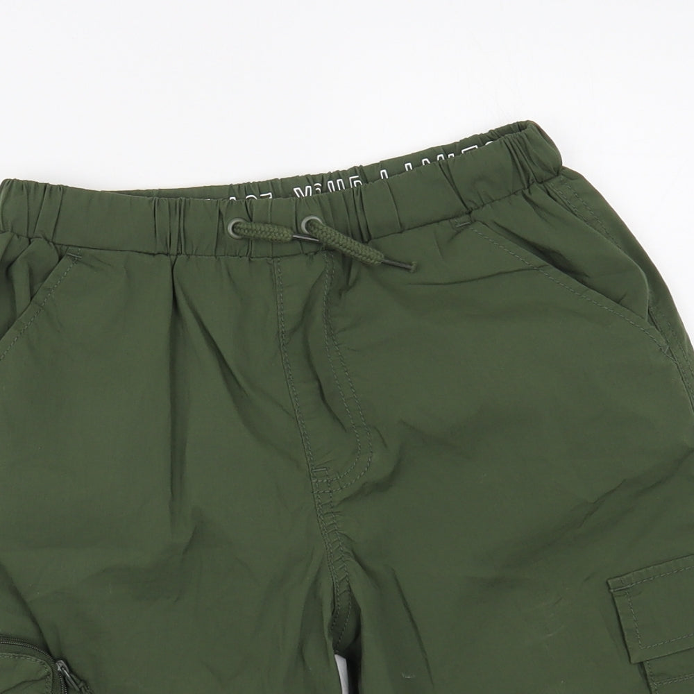 George Boys Green Cotton Cargo Shorts Size 10-11 Years Regular Drawstring