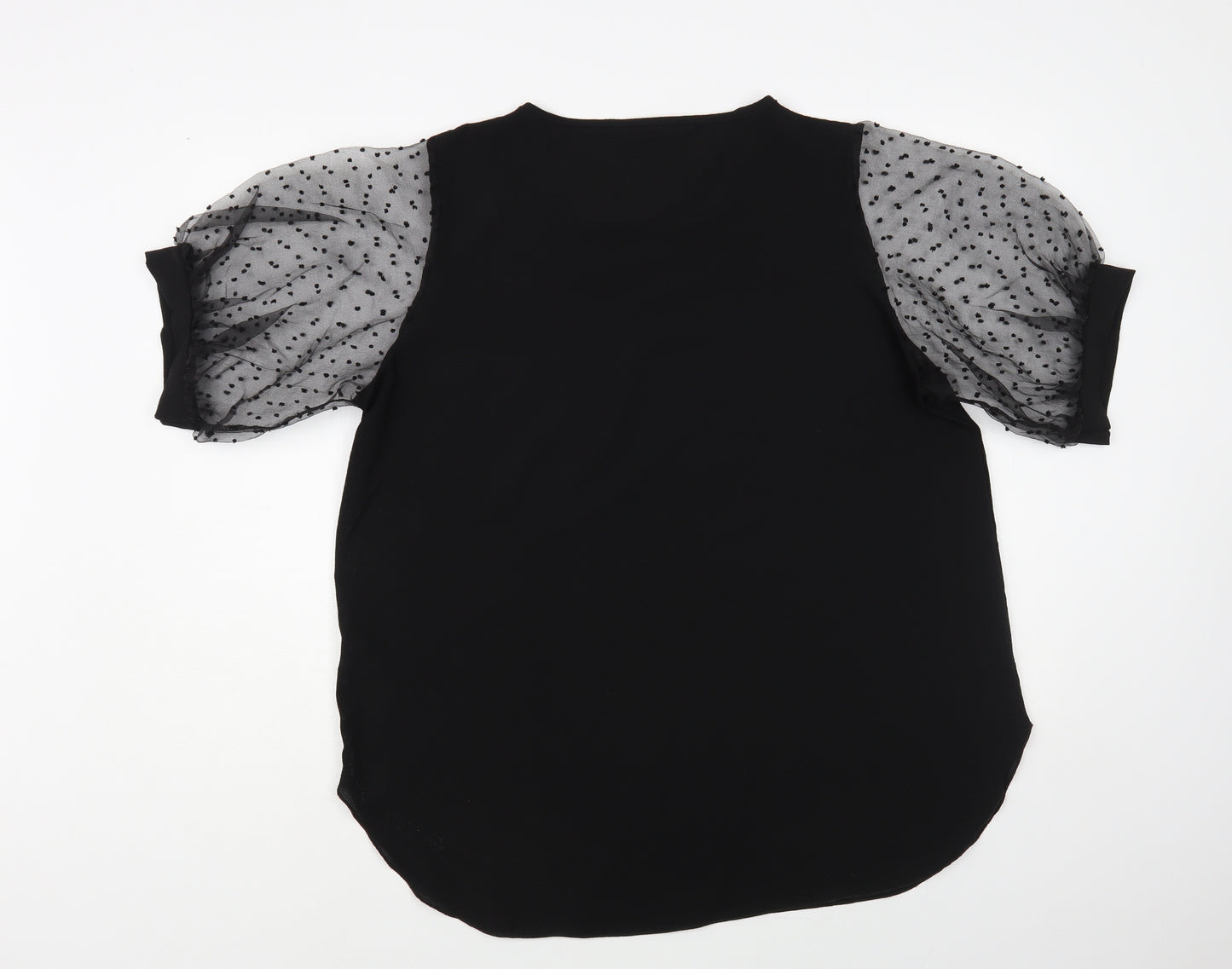 Quiz Womens Black Polyester Basic Blouse Size 18 Boat Neck