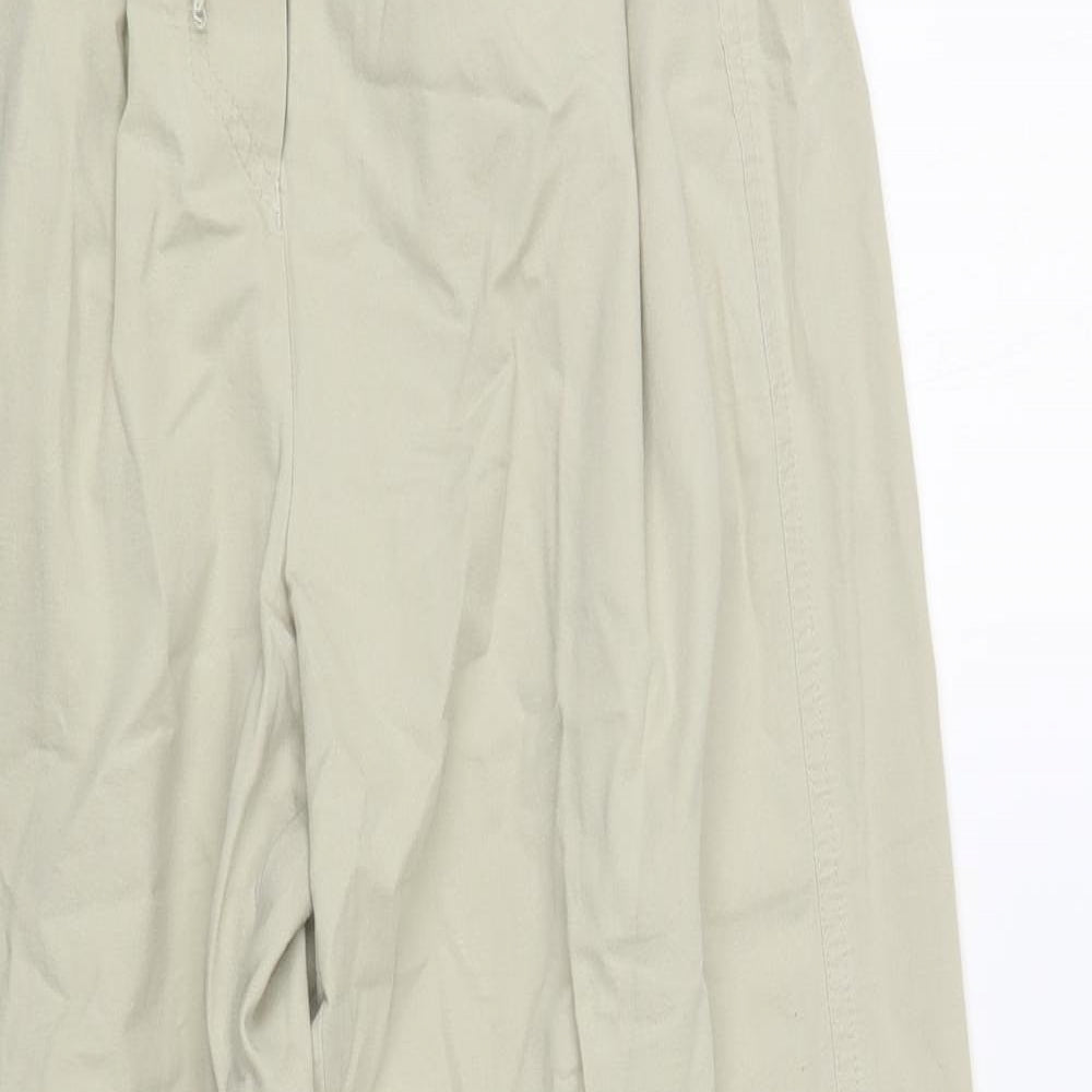 St Michael Womens Beige Cotton Jogger Trousers Size 14 L30 in Regular Drawstring