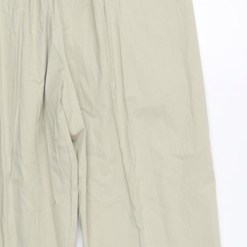 St Michael Womens Beige Cotton Jogger Trousers Size 14 L30 in Regular Drawstring
