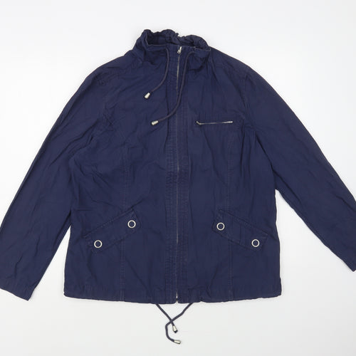 Berkertex Womens Blue Windbreaker Jacket Size 14 Zip