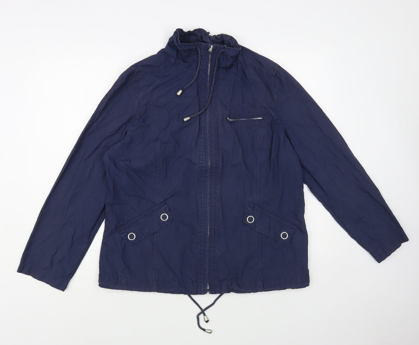 Berkertex Womens Blue Windbreaker Jacket Size 14 Zip