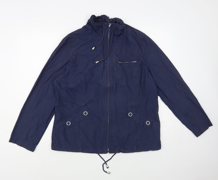 Berkertex Womens Blue Windbreaker Jacket Size 14 Zip