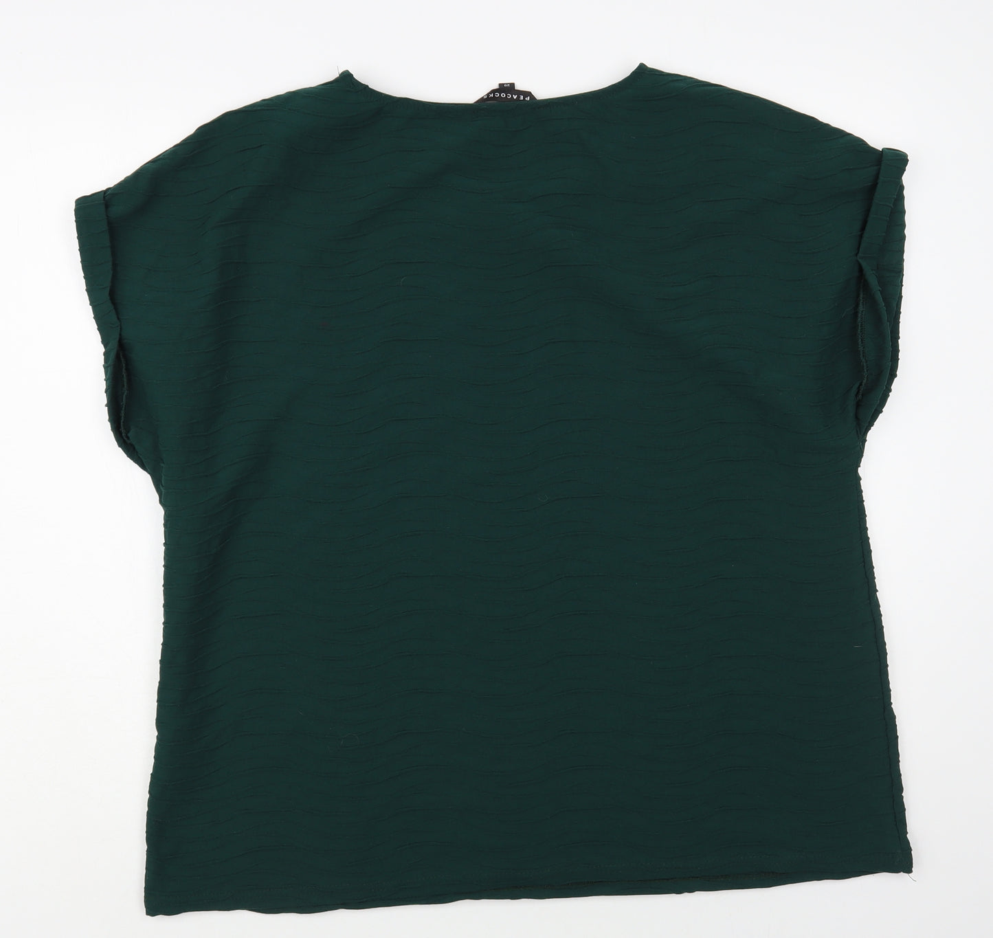 Peacocks Womens Green Polyester Basic Blouse Size 20 Boat Neck