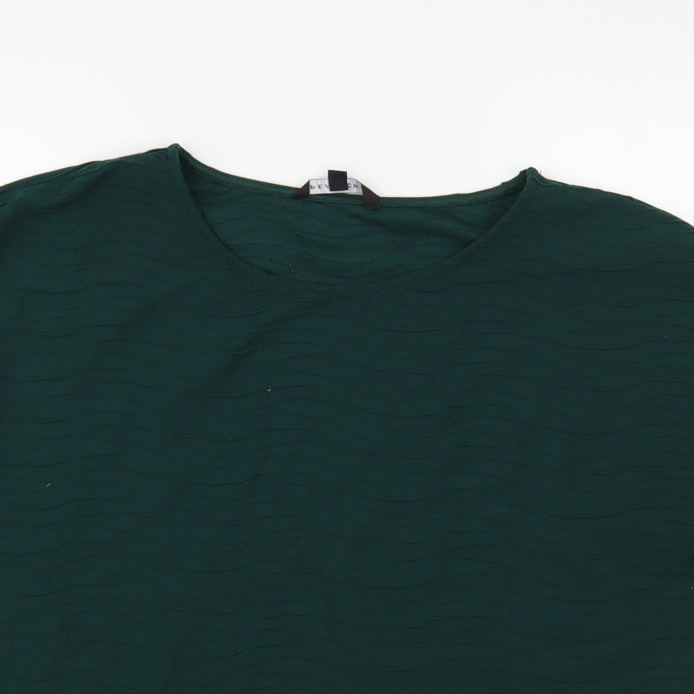 Peacocks Womens Green Polyester Basic Blouse Size 20 Boat Neck