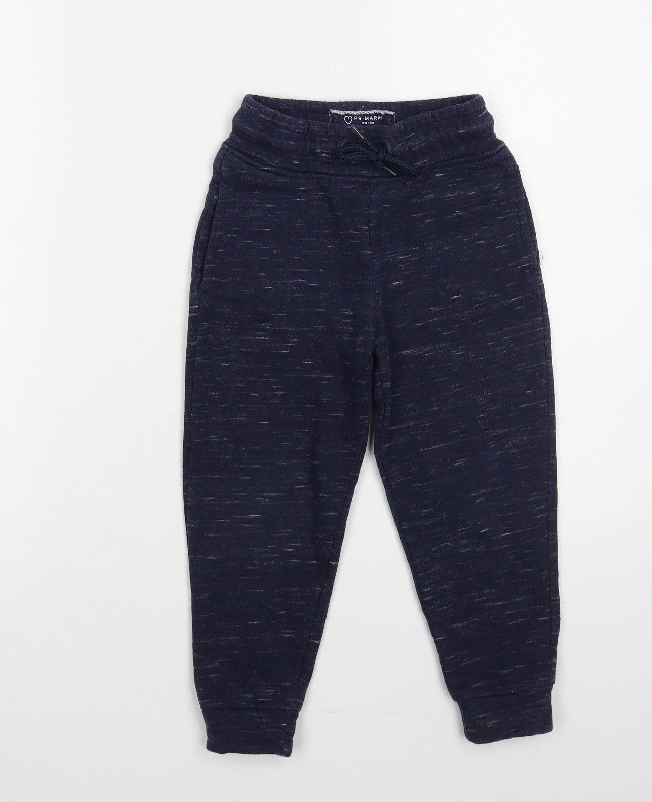 Primark Boys Blue Cotton Jogger Trousers Size 4-5 Years Regular Drawstring