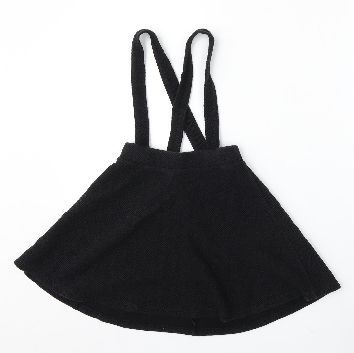 George Girls Black Cotton Skater Skirt Size 7-8 Years Regular - dungaree skirt