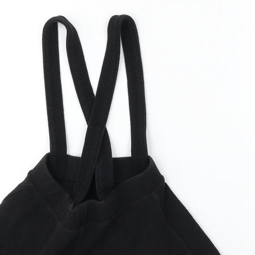 George Girls Black Cotton Skater Skirt Size 7-8 Years Regular - dungaree skirt