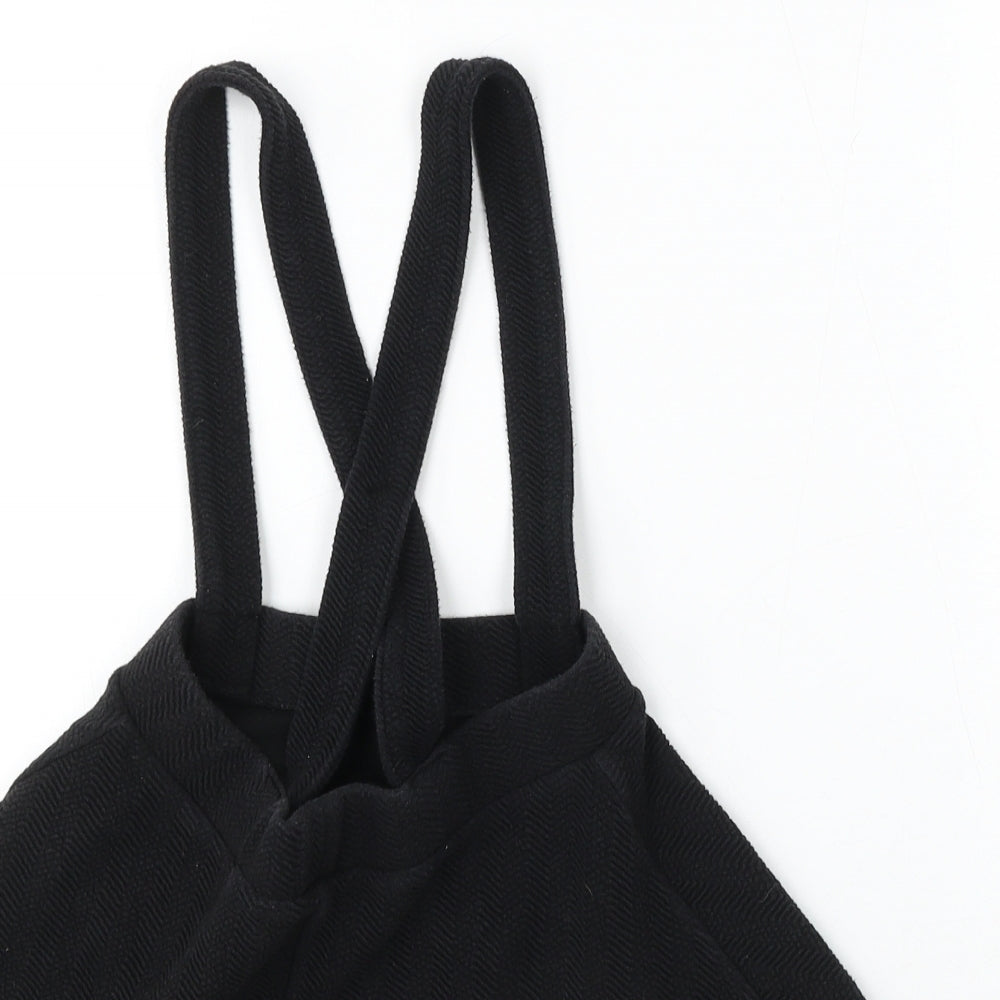 George Girls Black Cotton Skater Skirt Size 7-8 Years Regular - dungaree skirt