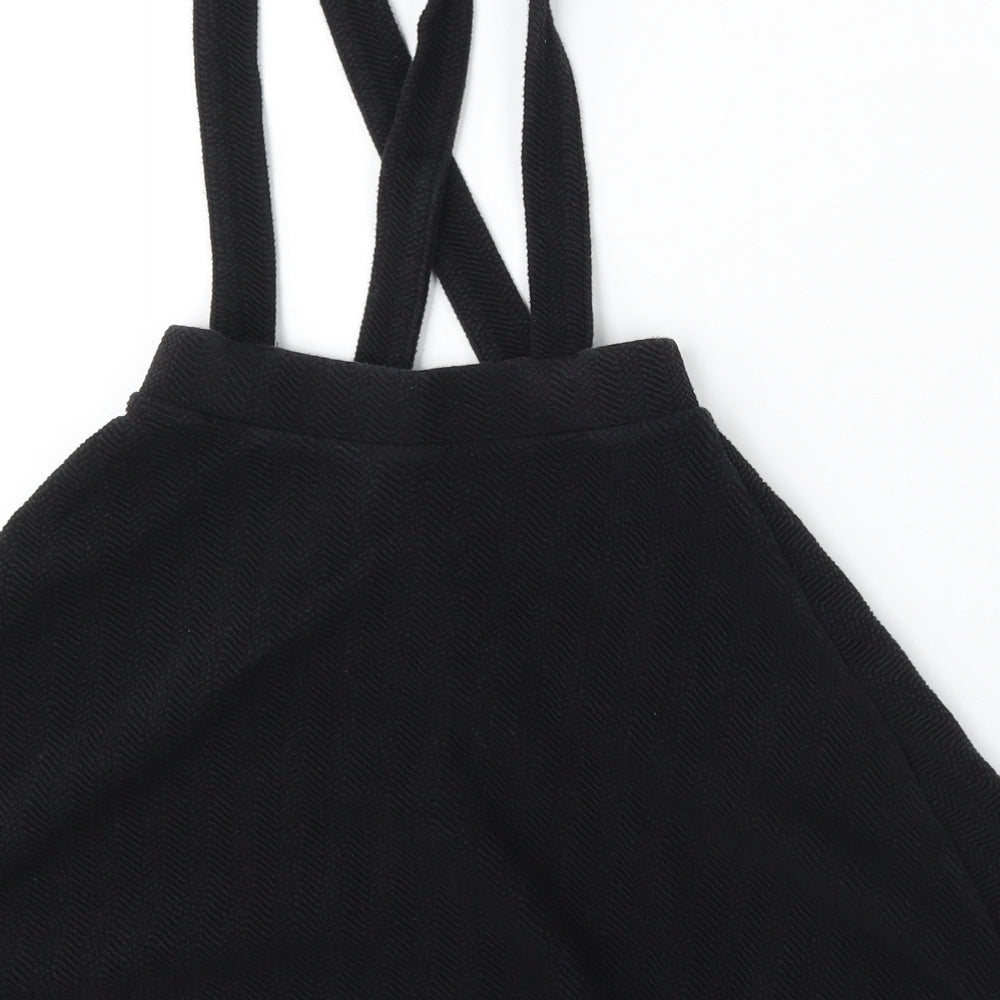 George Girls Black Cotton Skater Skirt Size 7-8 Years Regular - dungaree skirt