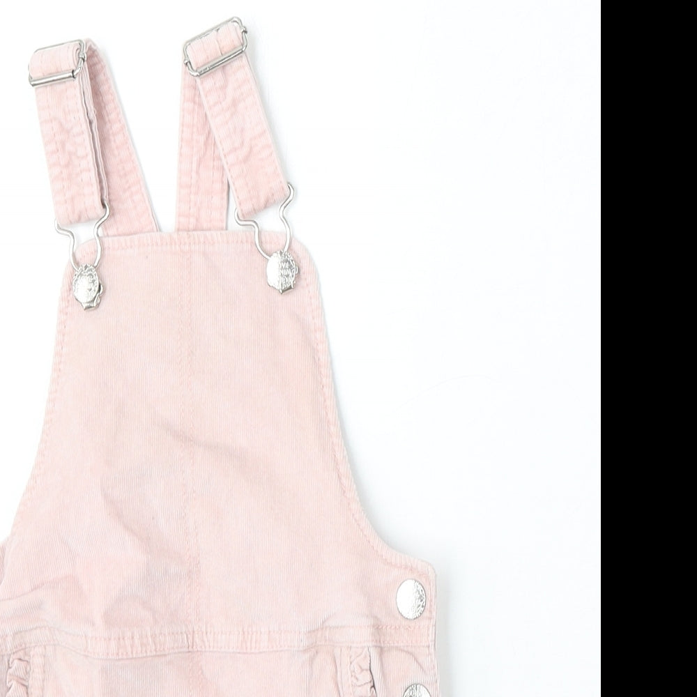 F&F Girls Pink Polyester Dungaree One-Piece Size 3-4 Years