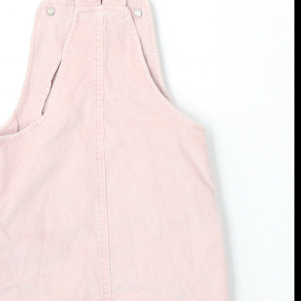 F&F Girls Pink Polyester Dungaree One-Piece Size 3-4 Years
