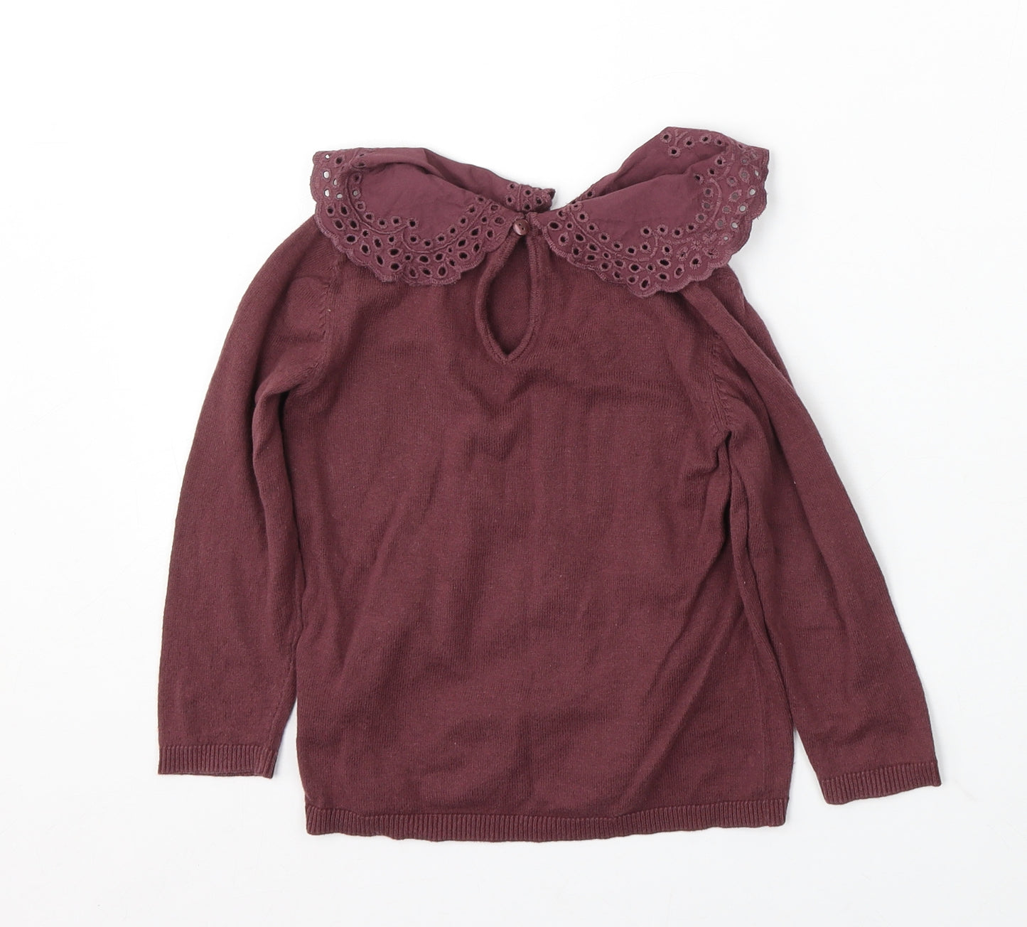 H&M Girls Red Round Neck Cotton Pullover Jumper Size 2-3 Years