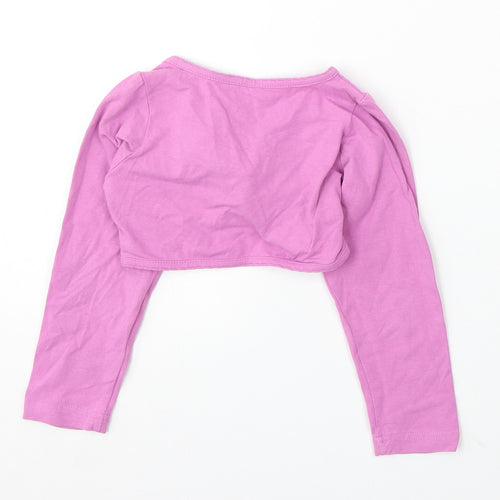 Pumpkin Patch Girls Purple V-Neck Cotton Cardigan Jumper Size 4 Years