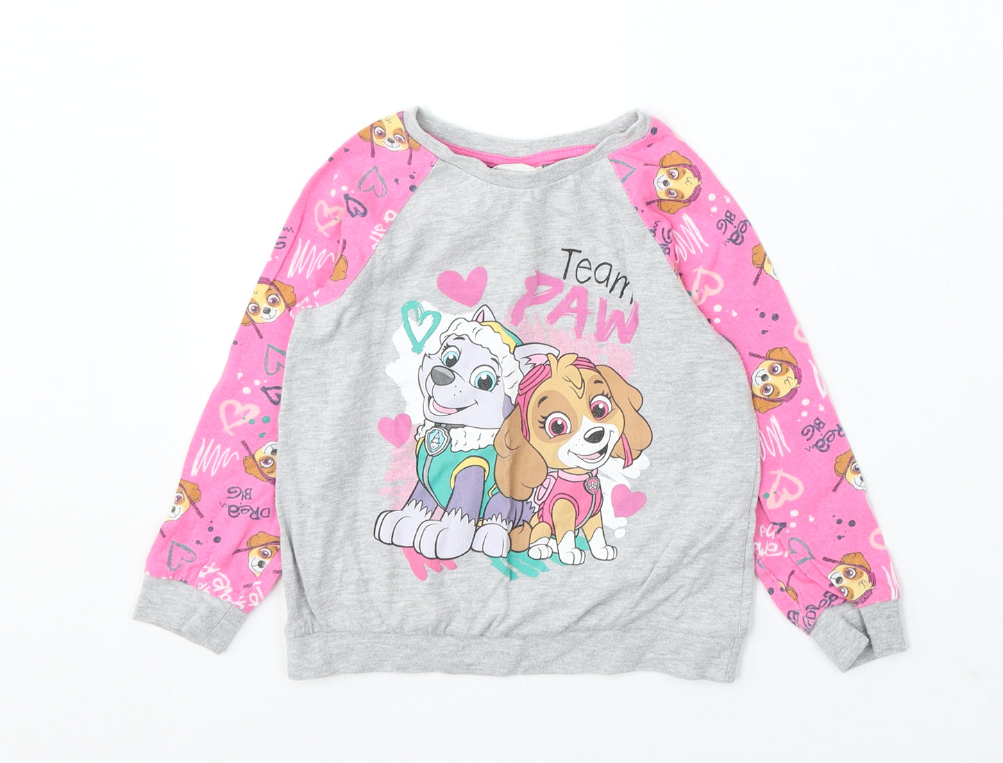 TU Girls Multicoloured Cotton Basic T-Shirt Size 3-4 Years Round Neck - Paw Patrol