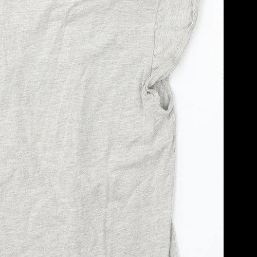 M Girls Grey Cotton Basic T-Shirt Size 8 Years Round Neck