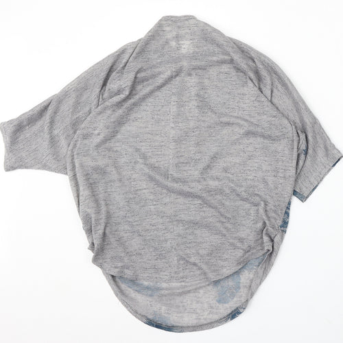 Apricot Womens Grey Round Neck Geometric Polyester Pullover Jumper Size S