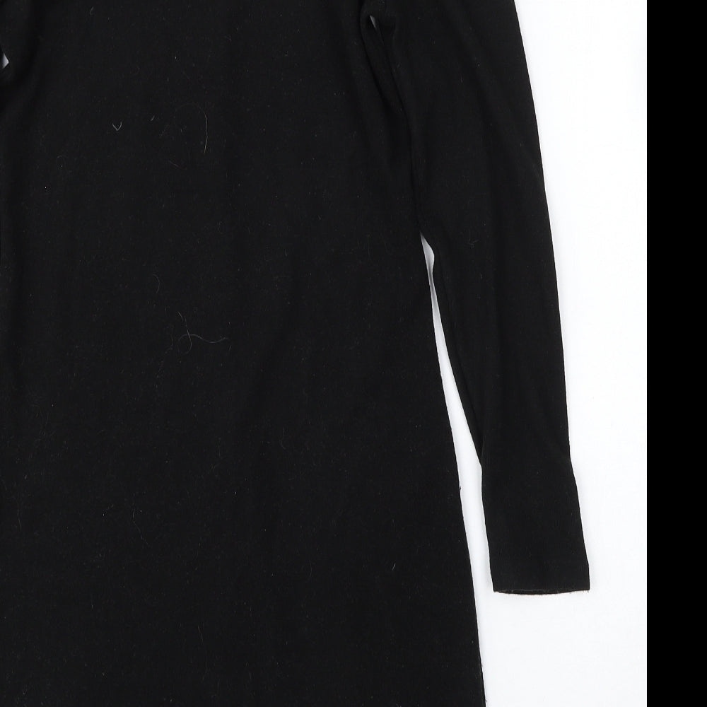 George Womens Black Polyester Jumper Dress Size 8 Round Neck