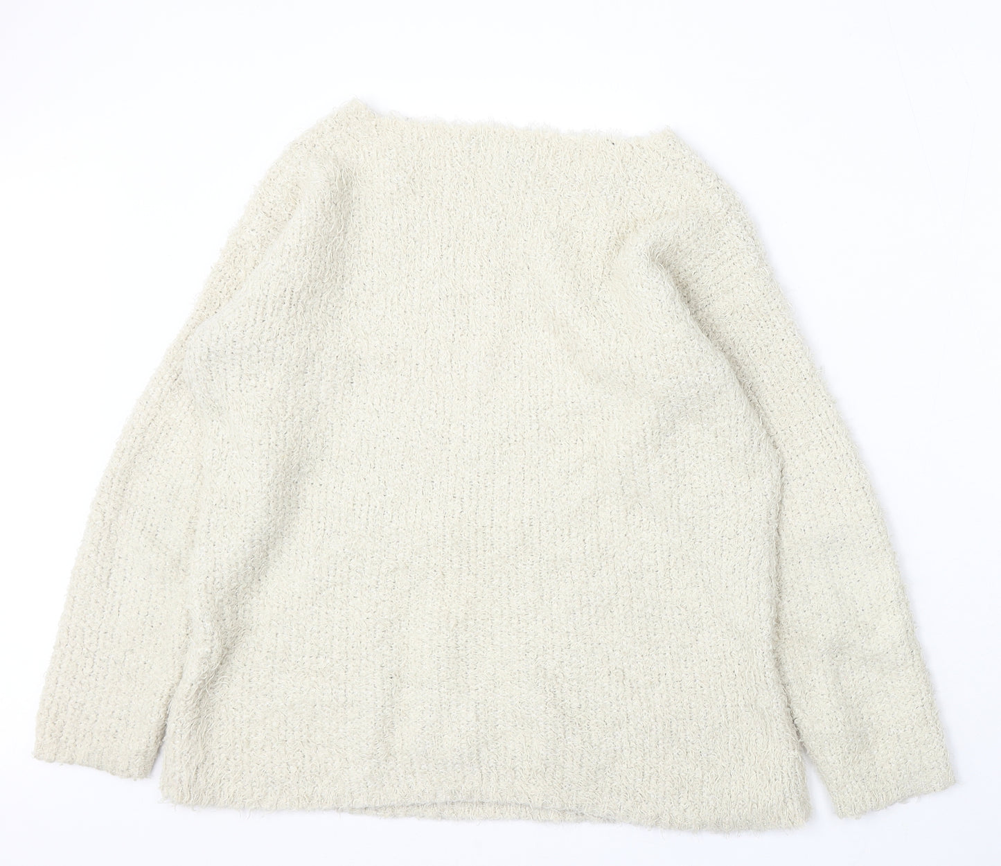 NEXT Womens Beige Round Neck Polyester Pullover Jumper Size 18