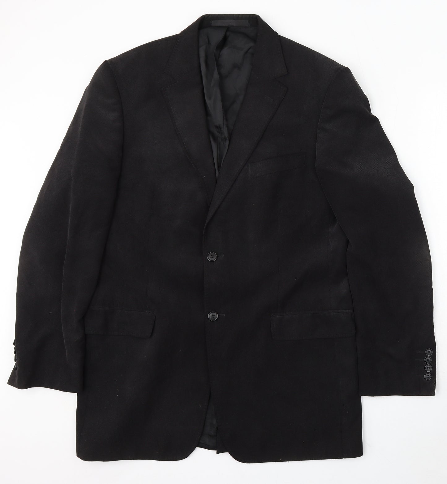 Marks and Spencer Mens Black Polyester Jacket Suit Size 40