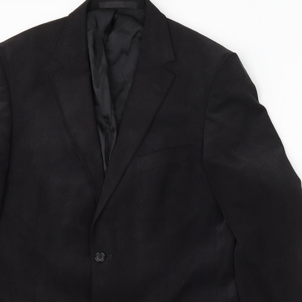 Marks and Spencer Mens Black Polyester Jacket Suit Size 40