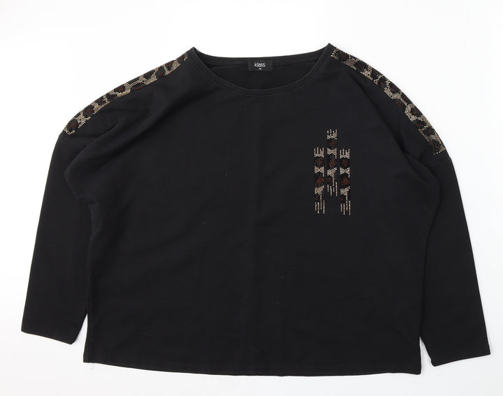 Klass Womens Black Polyester Pullover Sweatshirt Size XL