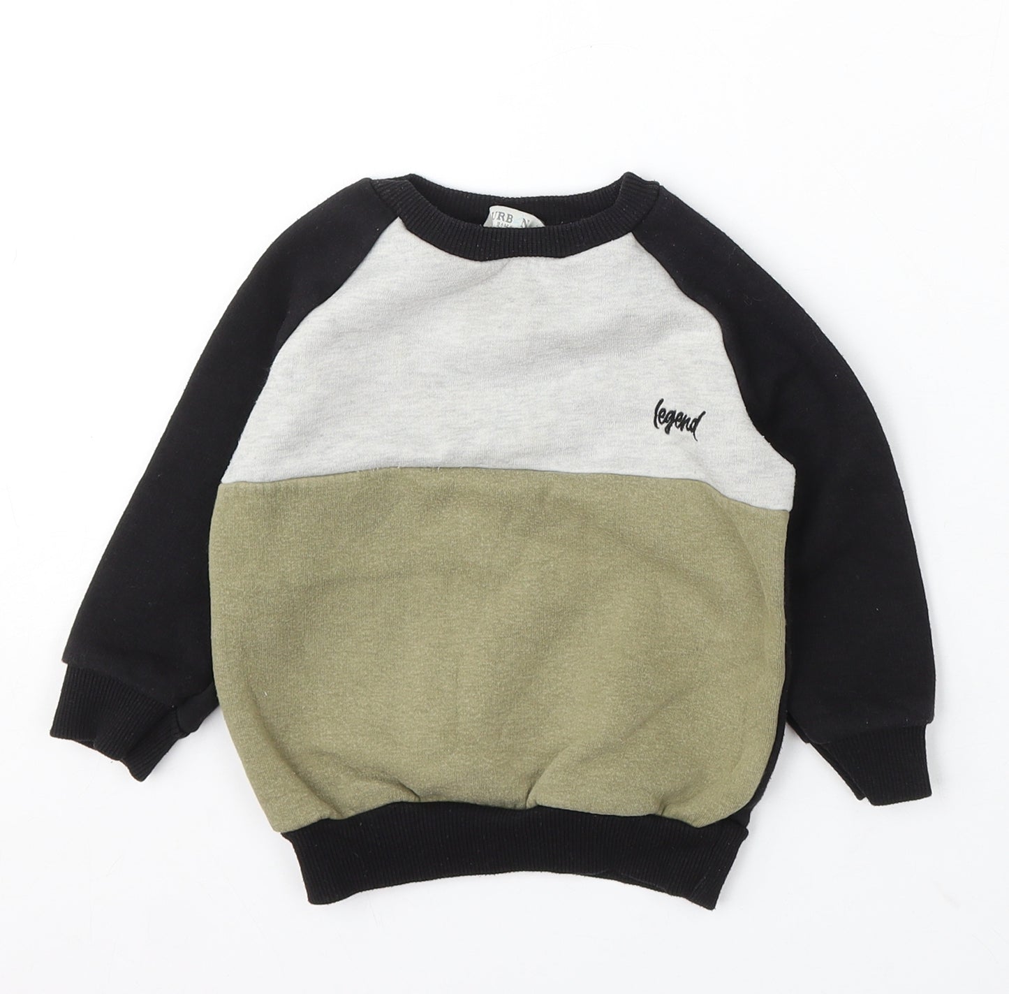 Urban Rascals Boys Black Polyester Pullover Jumper Size 18-24 Months