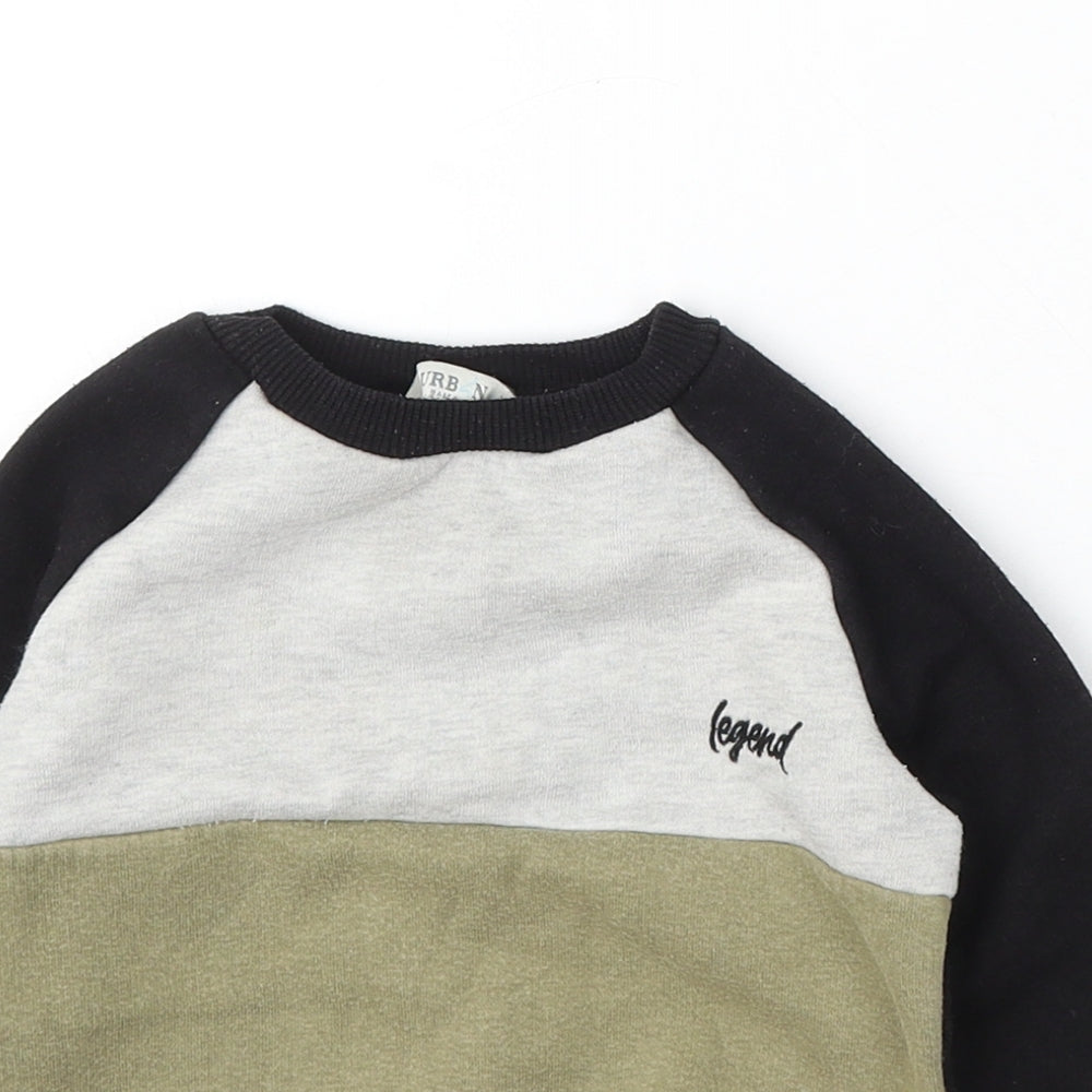 Urban Rascals Boys Black Polyester Pullover Jumper Size 18-24 Months