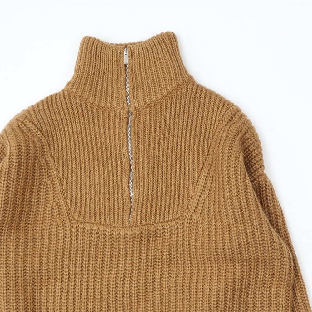 ASOS Womens Brown Mock Neck Acrylic Pullover Jumper Size S
