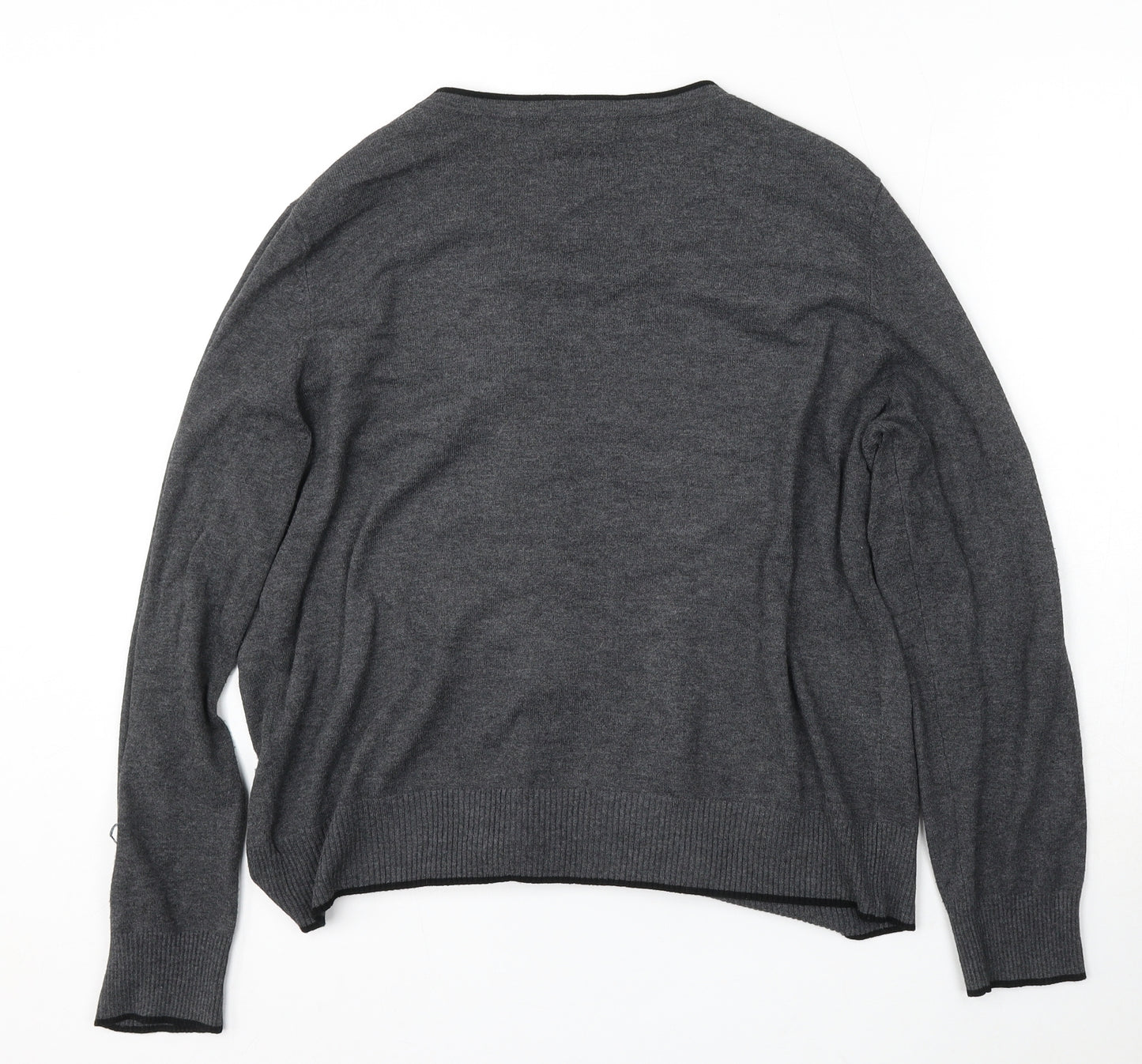 The Collection Womens Grey Round Neck Polyester Cardigan Jumper Size M