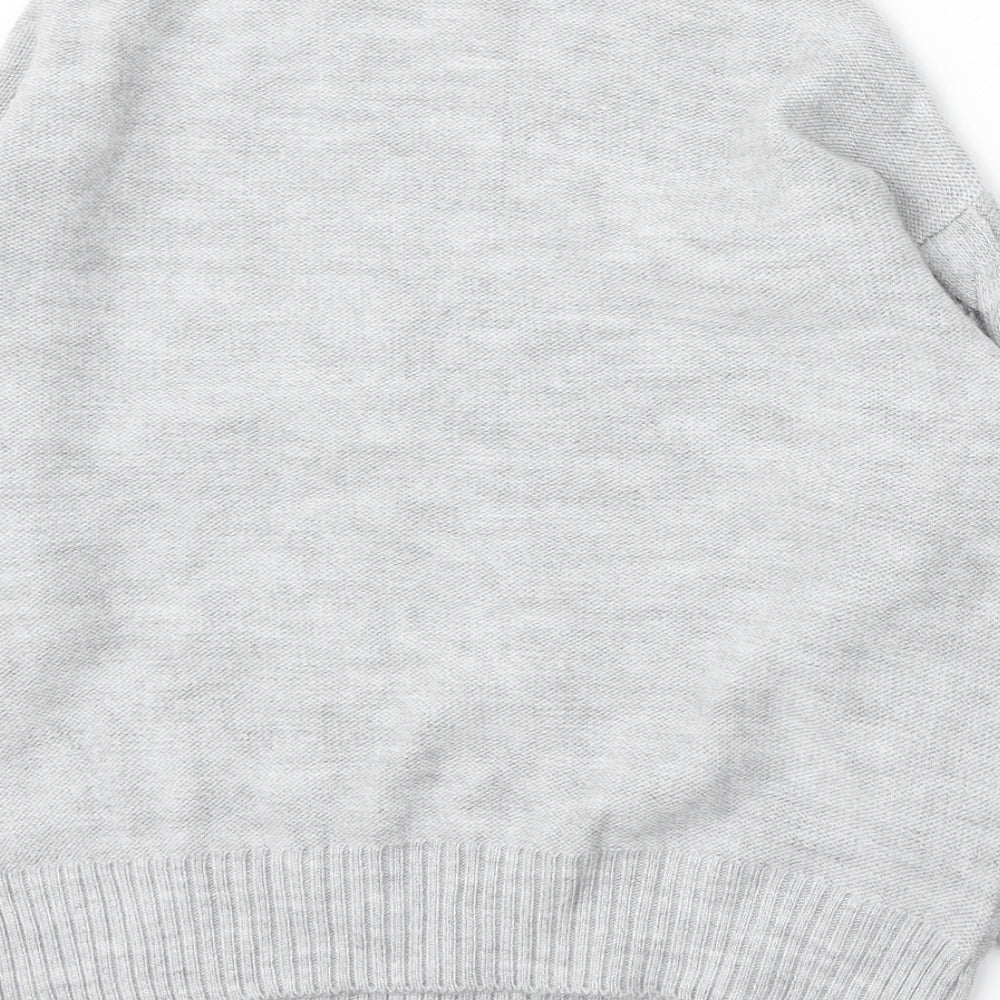 George Womens Grey Round Neck Acrylic Pullover Jumper Size M