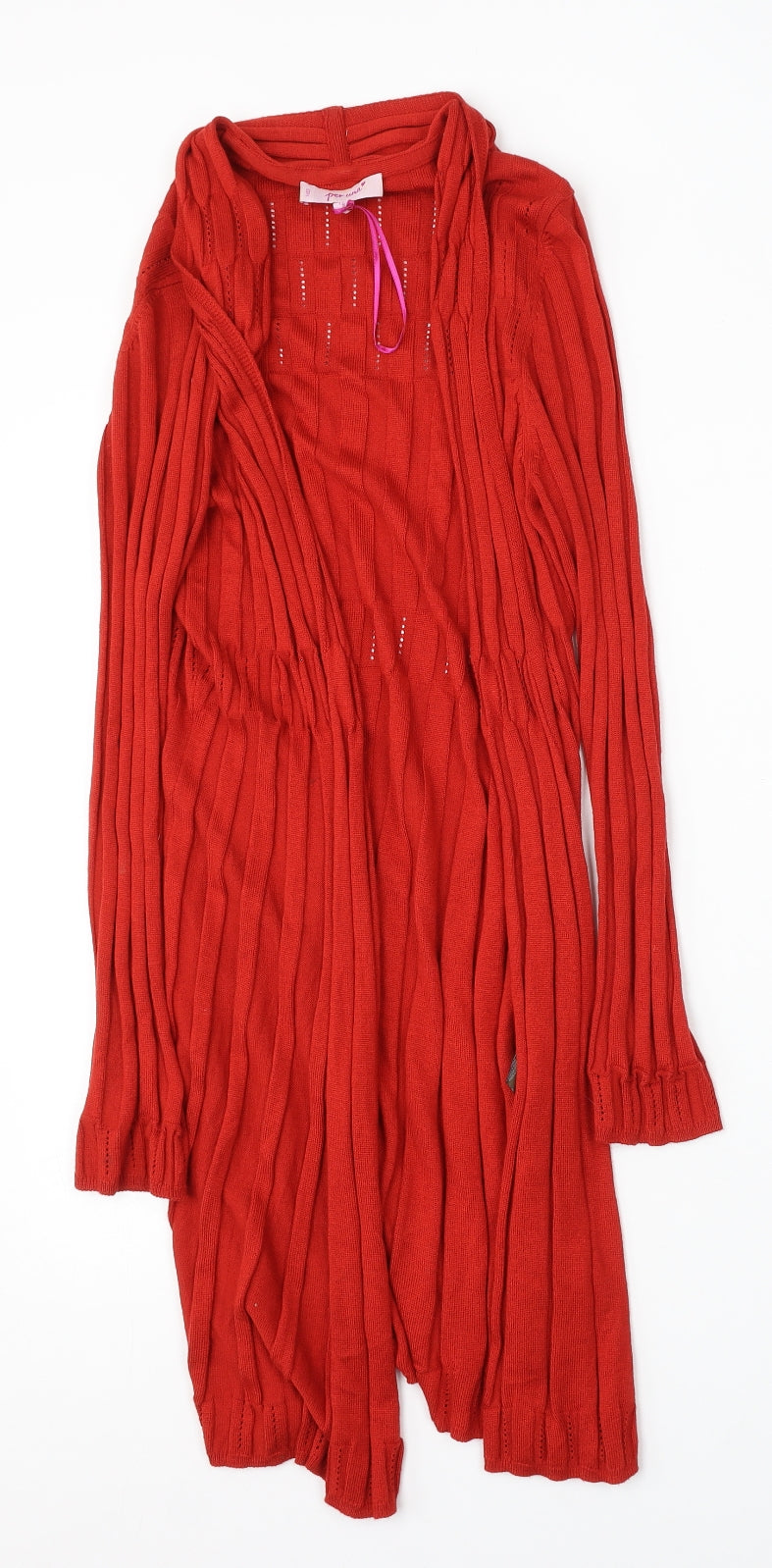 Per Una Womens Red V-Neck Viscose Cardigan Jumper Size 12