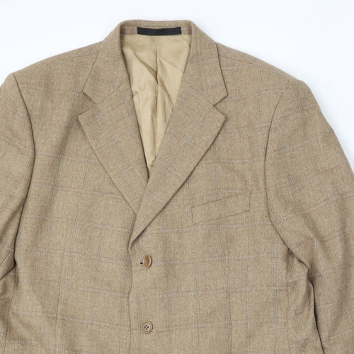 Marks and Spencer Mens Beige Wool Jacket Suit Size 44