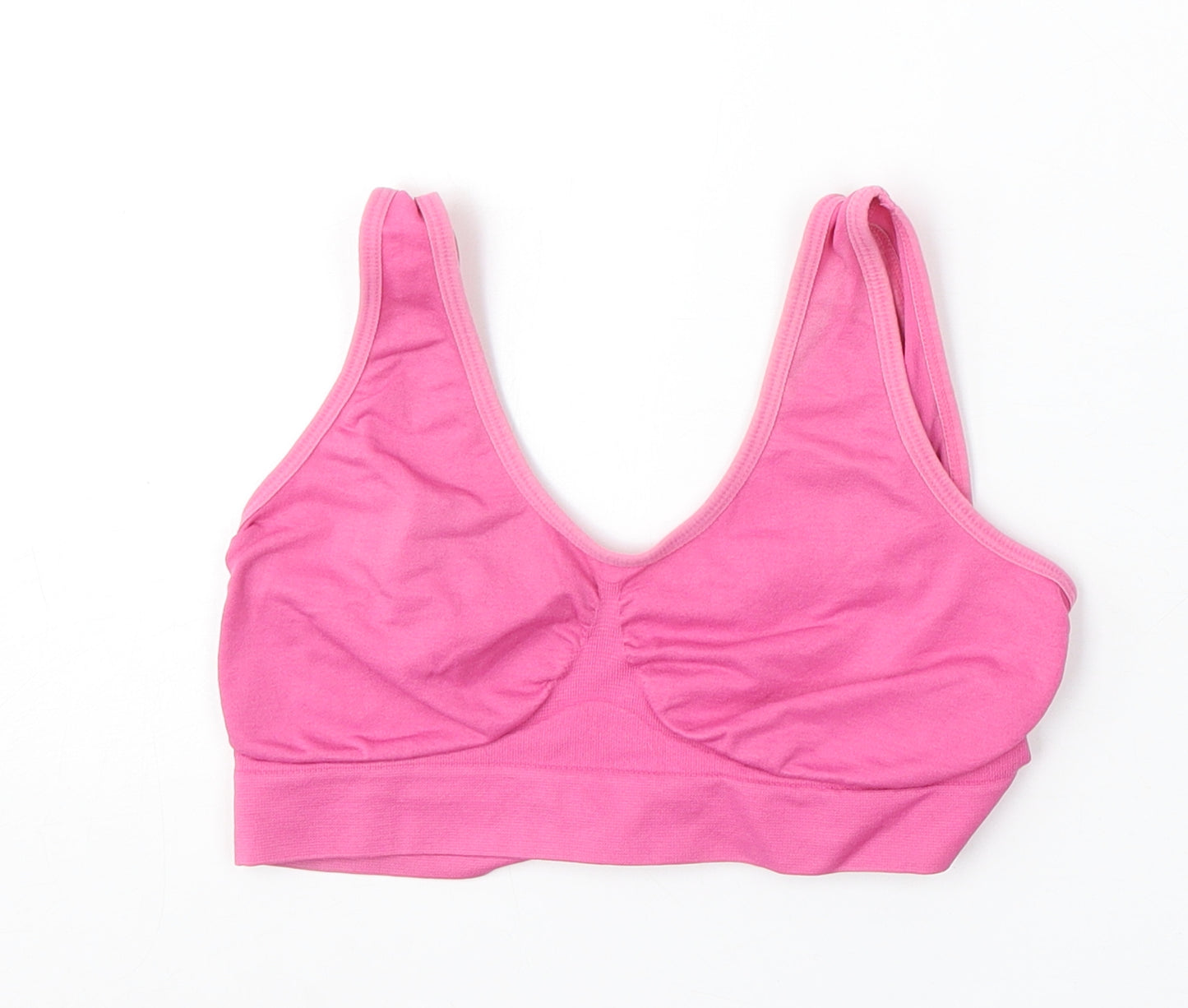 Blu Apparel Womens Pink Polyamide Cropped Tank Size XL Round Neck