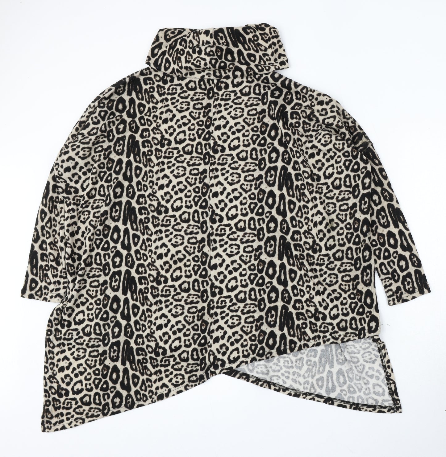 New Look Womens Multicoloured Roll Neck Animal Print Polyester Pullover Jumper Size M